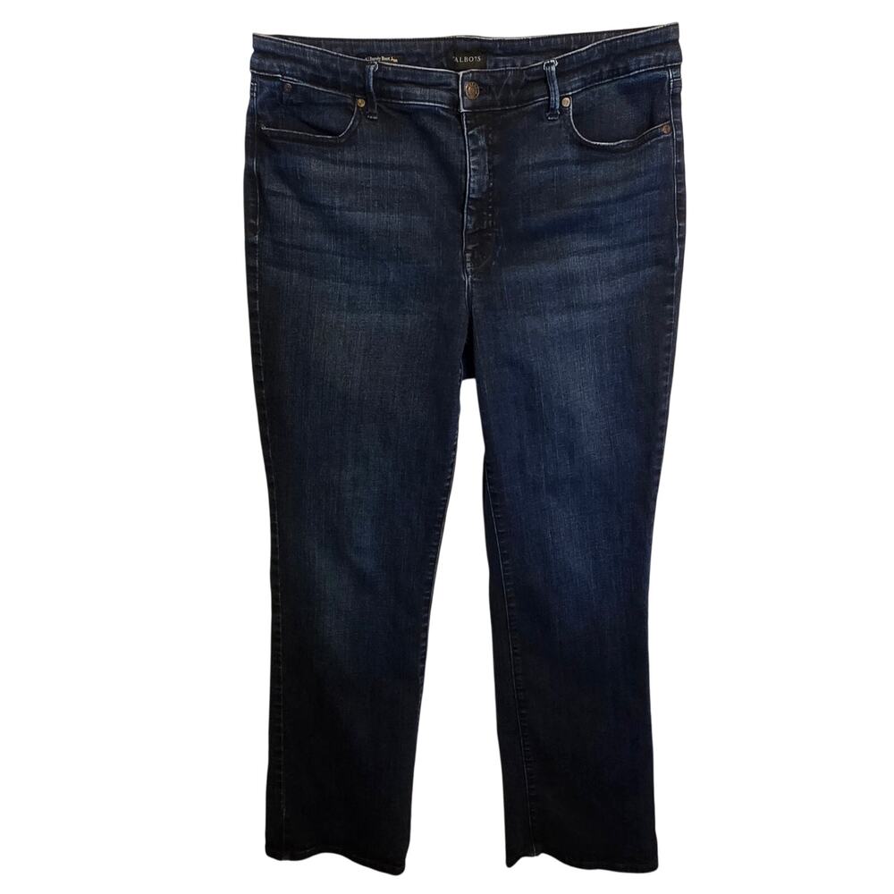 Talbots Jeans Womens Size 6 Blue Barely Boot Dark Wash High Rise Stretch Classic